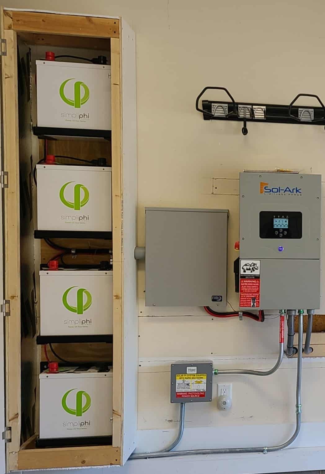 solark multi use inverter and simpliphi battery bank by rhino renewables