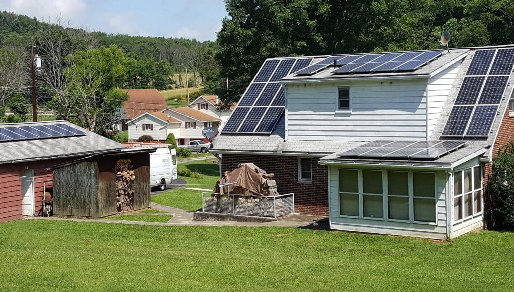 backyard of home with solar